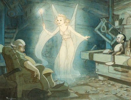 Even the Blue Fairy can't make you a real writer ~ Inspirational Illustration by Gustaf Tenggren